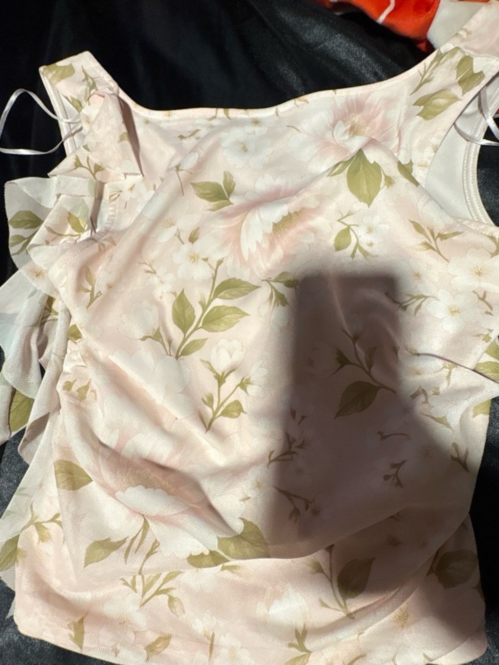 Target Pink Floral Ruffle Camisole